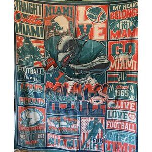 NFL Miami Dolphins Throw Blanket 50"x60" Blue White Orange New